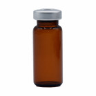 Sterile Empty Vials w/ Silver Caps, Amber Glass, 20 mm, 25/bx - 10 mL, single vial shown