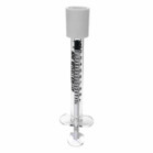 Prep-Lock™ Tamper Evident Cap for IV Syringes, Sterile, White, 10/tray - 100 trays/cs, white cap shown on syringe