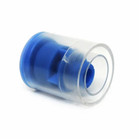 Prep-Lock™ Tamper Evident Cap with Clear Sleeve for IV Syringes, Sterile, Blue/Clear, 10/tray - 100 trays/cs, single cap shown