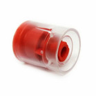 Prep-Lock™ Tamper Evident Cap with Clear Sleeve for IV Syringes, Sterile, Red/Clear, 10/tray - 100 trays/cs, single cap shown