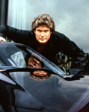 DAVID HASSELHOFF KNIGHT RIDER POSING BY KITT FROM KNIGHT RIDER PRINTS AND POSTERS 287616