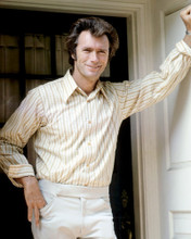 CLINT EASTWOOD SMILING RARE POSE 1970'S WHITE PANTS PRINTS AND POSTERS 284391