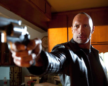 DWAYNE JOHNSON LEATHER JACKET POINTING GUN PRINTS AND POSTERS 283226