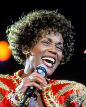 WHITNEY HOUSTON RED JACKET SINGING CONCERT PRINTS AND POSTERS 282905