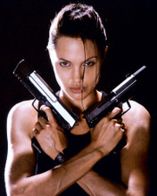 ANGELINA JOLIE TOMB RAIDER STUNNING WITH GUNS PRINTS AND POSTERS 253808