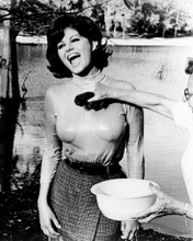 CLAUDIA CARDINALE BLINDFOLD WET T-SHIRT SEXY SPONGED DOWN LAUGHING PRINTS AND POSTERS 196595