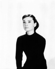 AUDREY HEPBURN IN BLACK POLO NECK SWEATER STUDIO POSE 1950'S PRINTS AND POSTERS 194422