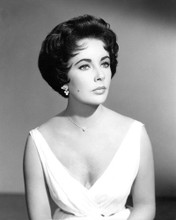 ELIZABETH TAYLOR BEAUTIFUL STUDIO POSE WHITE DRESS PLUNGING NECKLIN PRINTS AND POSTERS 194389