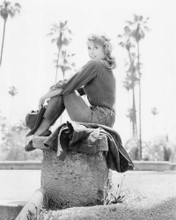 DONNA DOUGLAS BY PALM TREES SHOOT FOR BEVERLY HILLBILLIES PRINTS AND POSTERS 193862