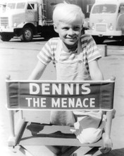 JAY NORTH DENNIS THE MENACE POSING BY HIS DIRECTOR'S CHAIR PRINTS AND POSTERS 193742