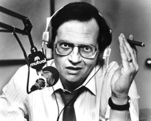 LARRY KING IN STUDIO WITH MICROPHONE PRINTS AND POSTERS 192723