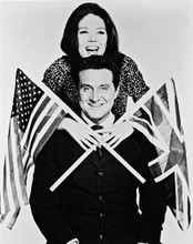 THE AVENGERS PATRICK MACNEE DIANA RIGG HOLDING FLAGS PRINTS AND POSTERS 177361