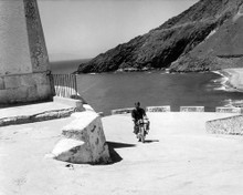 JAMES COBURN DUFFY ON MOTORBIKE WITH SPAIN COASTLINE LIGHTHOUSE PRINTS AND POSTERS 199145