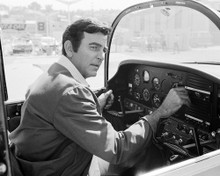 MIKE CONNORS MANNIX AT CONTROLS COCKPIT AIRCRAFT AIRPLANE PRINTS AND POSTERS 199653