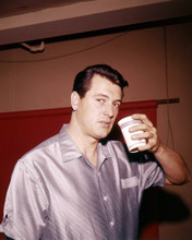 ROCK HUDSON CANDID DRINKING ON SET PRINTS AND POSTERS 291138