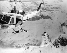 ON HER MAJESTY'S SECRET SERVICE HELICOPTER IN ALPS PRINTS AND POSTERS 199504