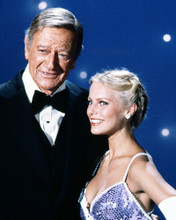JOHN WAYNE IN TUXEDO AT AWRDS WITH CHERYL LADD IN LOW CUT GOWN PRINTS AND POSTERS 291357