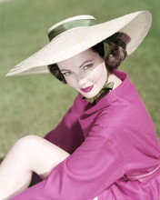 GENE TIERNEY SUMMER HAT POSING ON LAWN RARE PRINTS AND POSTERS 292263