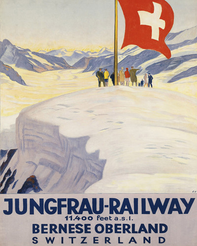Picture of Jungfrau Railway Switzerland vintage travel poster art