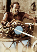 Charlton Heston heroically riding in chariot race Ben-Hur 5x7 inch photograph