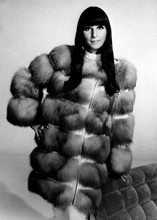 Cher classic 1960's pose in fur coat and boots 5x7 inch press photo