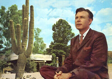 Jim Reeves "Gentleman Jim" 1960's publicity pose seated by cactus 5x7 photograph