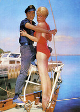 Girls Girls Girls 1963 movie Elvis Presley Stella Stevens pose on boat 5x7 photo