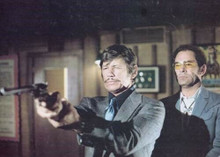 Death Wish 1974 Charles Bronson aims gun Stuart Margolin behind him 5x7 photo