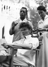 Katharine Hepburn 5x7 press photo rare on set having her hair done Summertime