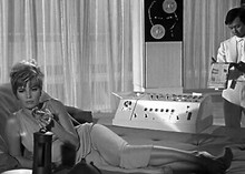 Modesty Blaise 1966 movie Monica Vitti lies next to computer 5x7 inch photograph