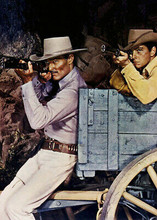 Lawman western TV series Peter Brown John Russell aim rifles 5x7 inch photo