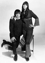 Sonny and Cher classic 1960's pose together full length by chair 5x7 inch photo