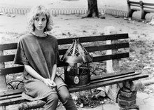 Rosanna Arquette sits on bench with birdcage Desperately Seeking Susan 5x7 photo