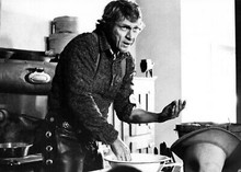 Tom Horn 1980 movie Steve McQueen washes hands in kitchen 5x7 inch real photo