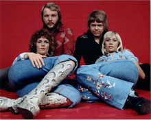 Abba classic 1974 pose Benny Bjorn Agnetha Anne-Marie in studio 8x10 photo