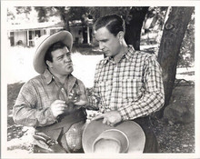 Abbott and Costello wearing western outfits 1980's 8x10 photo