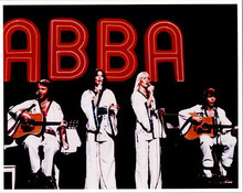 Abba vintage 1970's press photo of the group in concert 8x10 photograph