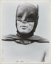 Adam West as TV series Batman head and shoulders 8x10 photo in cape