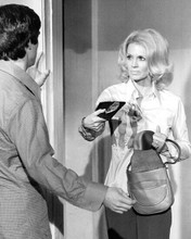 Angie Dickinson as Pepper Anderson shows police badge 1976 Police Woman 8x10