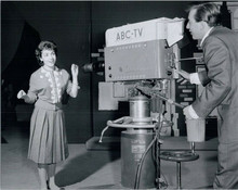 Bobby Darin behind ABC TV camera filming Annette Funicello 8x10 photo