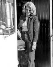 Angie Dickinson stands in cab of semi-truck smiling 1975 Police Woman 8x10 photo