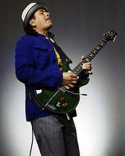 Carlos Santana cool publicity pose with his guitar 8x10 photo