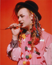 Boy George Culture Club lead singer classic 1980's in concert 8x10 press photo