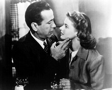 CASABLANCA 8X10 B&W PHOTO BOGART ABOUT TO KISS BERGMAN