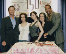 Charmed TV series 150 episodes celebration 8x10 press photo cast with cake