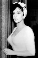 Gina Lollobrigida busty portrait 1950's in low cut sweater 8x12 inch real photo