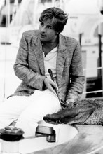 Don Johnson Miami Vice posing with crocodile 8x12 inch real photo