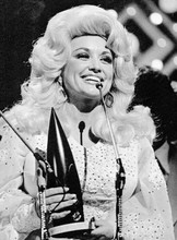 Dolly Parton accepting country music award 1970's 8x12 inch photo