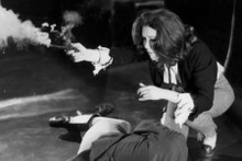 Diana Rigg as Emma Peel firing gun The Avengers TV series 8x12 inch real photo