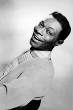 Nat King Cole smiling studio portrait 1950's in cardigan 8x12 inch real photo